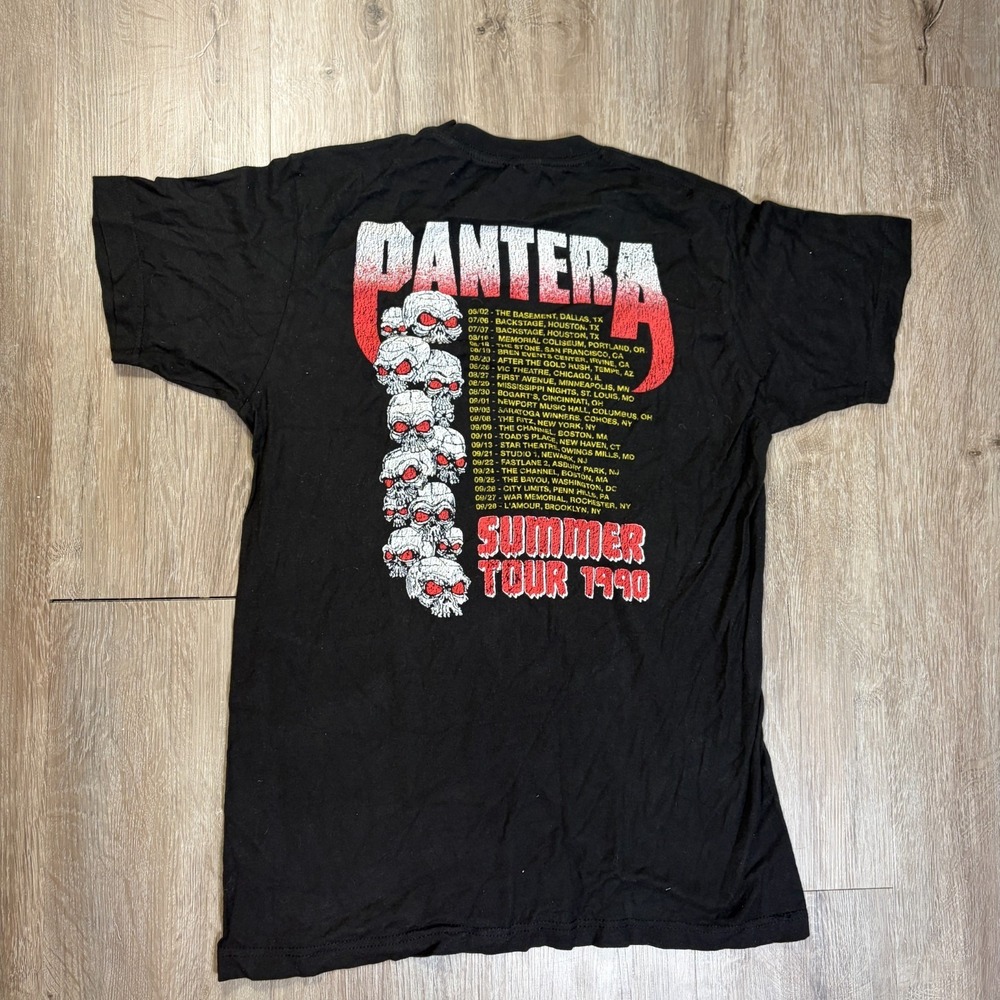 Pantera Summer Tour 1990 Modern Repro T Shirt Medium Black Short Sleeve - Picture 2 of 6